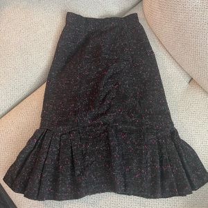 Unique printed skirt with bottom pleats